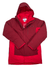 The Men's Lhotse Mountain Interchange 3-in-1 Insulated Jacket by Columbia is a red thermal jacket with a hood, zipper and snap closures, multiple pockets, and darker red panels on the sleeves and shoulders for added style.