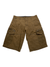 Kuhl Cargo Hiking Shorts in brown, featuring multiple pockets—including two large side pockets with button flaps—are perfect for outdoor adventures and shown on a white background.