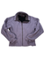 A Womens Windstopper Fleece Full Zip Jacket in light purple with a standing collar, long sleeves, and zippered hand pockets is laid flat on a white background.