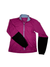 The Womens MTB Barrier Cycling Jacket, featuring magenta with a light blue collar and zipper plus black sleeves, is shown on a white background. This lightweight jacket provides excellent wind protection for cycling.