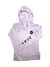 The Womens Roxy Logo Zip Up Hoodie is white with a navy heart-shaped chest logo and "ROXY" printed on the left sleeve, shown laid flat on a white background.