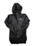 The S Lab Motionfit 360 Jacket is a lightweight black waterproof running jacket with a hood, front zipper, and S/LAB chest logo. It has a slightly crinkled look and is shown laid flat on a white background.