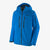 The Men's PowSlayer Shell Jacket is a bright blue GORE-TEX Pro waterproof jacket with black zippers, two chest pockets, a sleeve pocket, and a front zipper—ideal for backcountry touring. Shown on a plain white background.